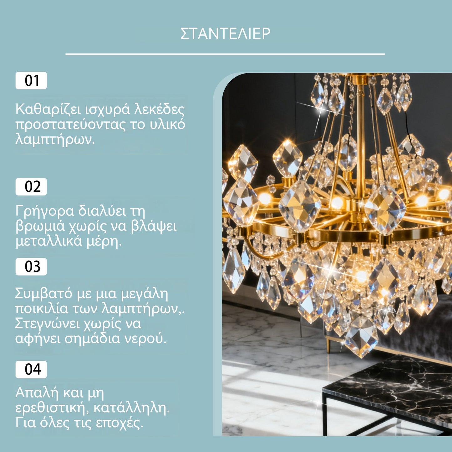 🧴Σπρέι καθαρισμού και συντήρησης πολυελαίων