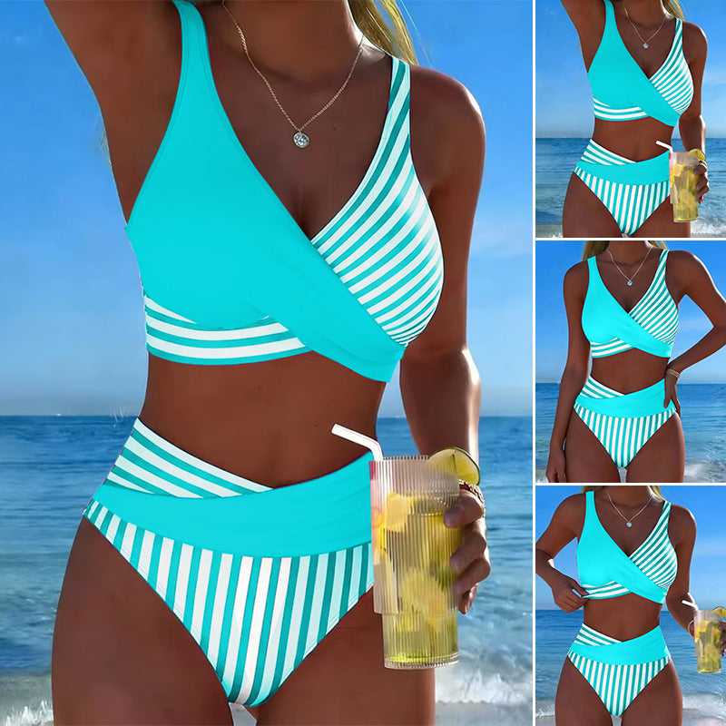 👙 Μαγιό σε χρώμα χρωματικού μπλοκ από S έως 3XL: Κομψά και καλλίγραμμα μαγιό δύο τεμαχίων 🌊
