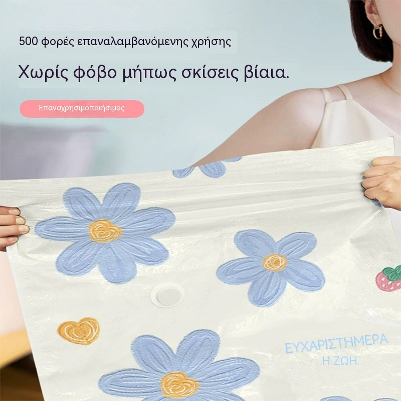 【Σετ 5 τεμαχίων】🧳✨ Συμπιεστές σακούλες κενού αέρος – Εξοικονομεί 80% χώρο, δεν χρειάζεται αντλία, ιδανικές για ταξίδια και σπίτι 🏠