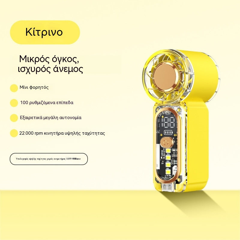 Μικρός φορητός ανεμιστήρας με υψηλή ταχύτητα και μεγάλη διάρκεια ζωής.
