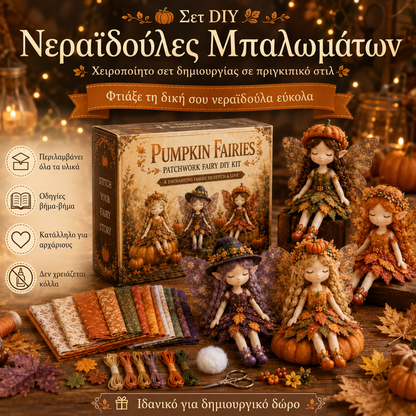 🌸50% έκπτωση - Σειρά ραπτικής Fairy Tale - Σετ κούκλας νεράιδας Patchwork DIY✨👼