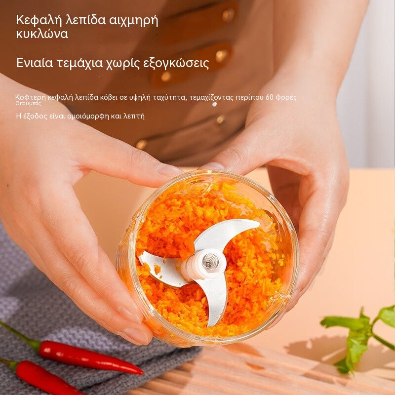 🔥【Αγοράστε 1 και πάρτε 1 δωρεάν】🧄 Ηλεκτρικός κόφτης σκόρδου, Μίνι φορητός κόφτης λαχανικών