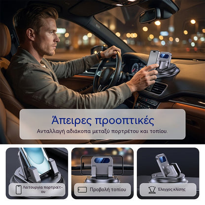 🎯 50% ΕΚΠΤΩΣΗ ΣΕ ΟΛΑ! Περιστρεφόμενη βάση τηλεφώνου αυτοκινήτου για το ταμπλό