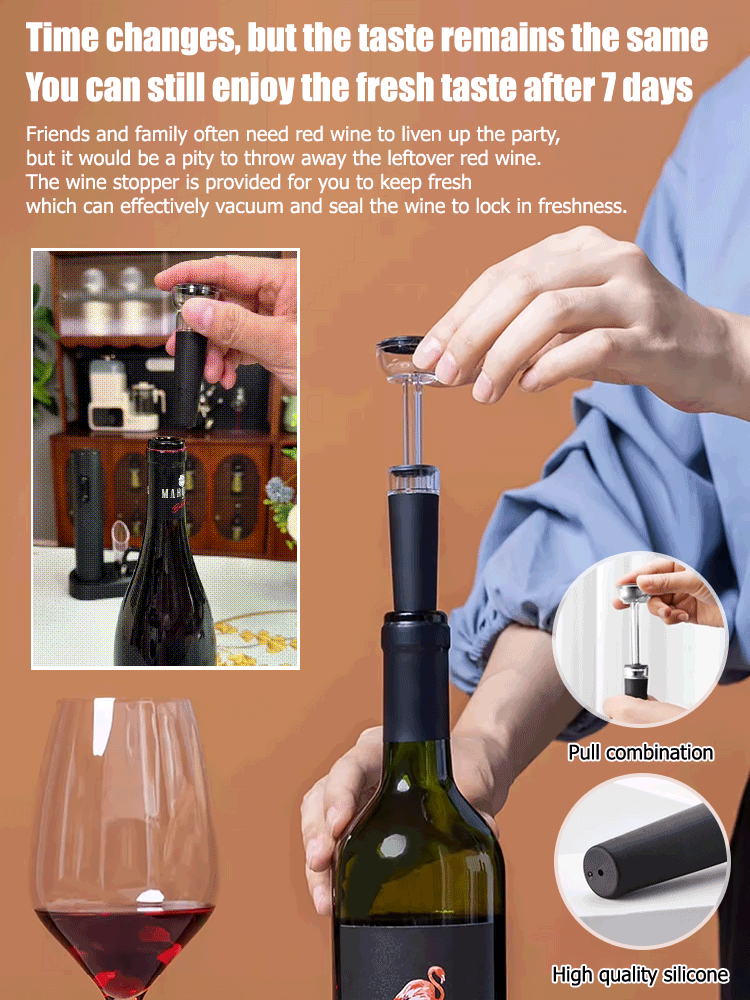 Ηλεκτρικό Σετ ανοιχτήρι κρασιού🍷【Το τέλειο δώρο για κάθε περίσταση】Ένα υπέροχο δώρο για κάθε λάτρη του κρασιού στη ζωή σας