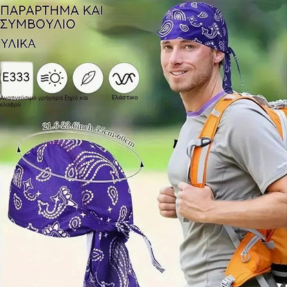 【Σετ 6 τεμαχίων】Κλασική μπαντάνα για μοτοσικλετιστές και αθλητές.