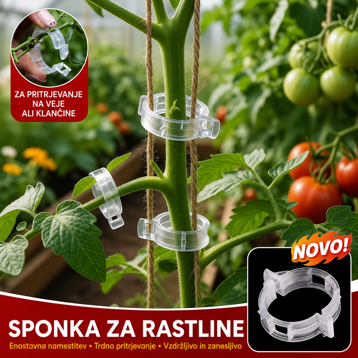 【200 kosov】Sponka za gojenje rastlin v rastlinjaku Sponka za sadike