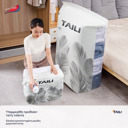 🧳【56*80cm】【Σετ 5 τεμαχίων】💨 Μεγάλης χωρητικότητας συμπιέσιμες σακούλες αποθήκευσης κενού: Δεν χρειάζεται αντλία αέρα, στεγανές, ιδανικές για εξοικονόμηση χώρου στη βαλίτσα και το σπίτι σας ✈️