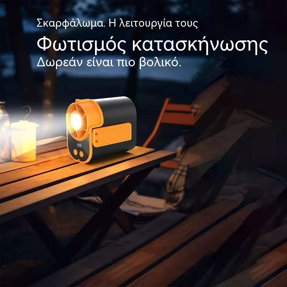 🌀 Ανεμιστήρας hands-free με οθόνη LED, ενσωματωμένο κλιπ και 199 ρυθμιζόμενα επίπεδα