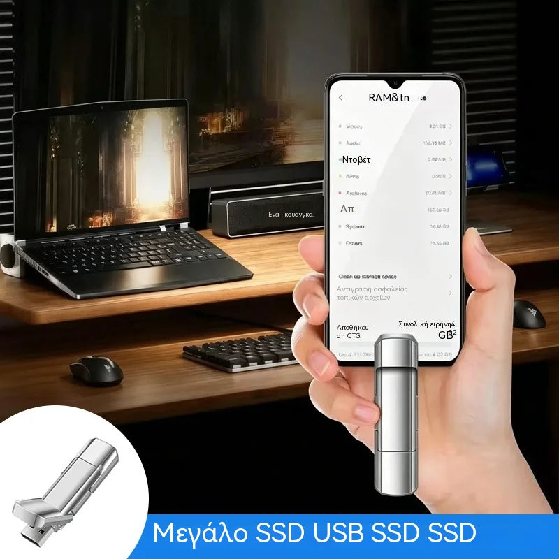 16TB USB Memory Stick Type-C Διπλή Διεπαφή, Μεταλλική Μονάδα Flash Υψηλής Ταχύτητας, Συμβατό με Τηλέφωνο και Υπολογιστή, Σχεδίαση σε Στυλ Sports Car
