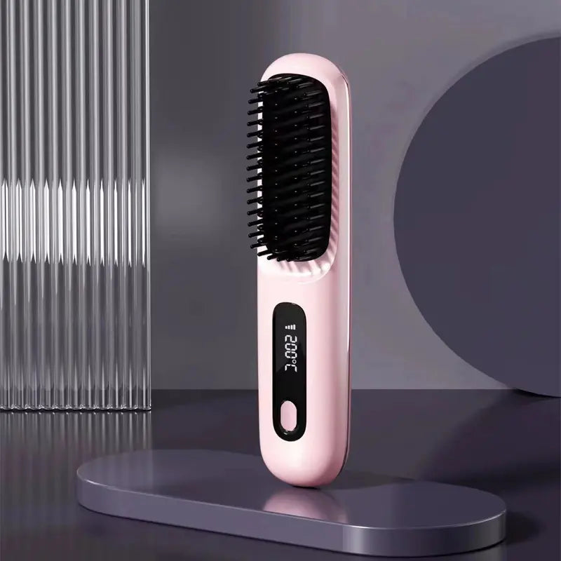 💇‍♀️【Μία βούρτσα = ίσια μαλλιά】Φορητή χτένα ισιώματος μαλλιών με αρνητικά ιόντα