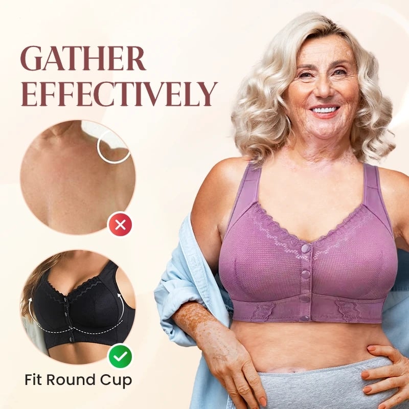 💕🎁【45kg-155kg】🔥3 τεμάχια🥰Ελαστικό σουτιέν με κλείσιμο μπροστά, αναπνεύσιμο, για ηλικιωμένους