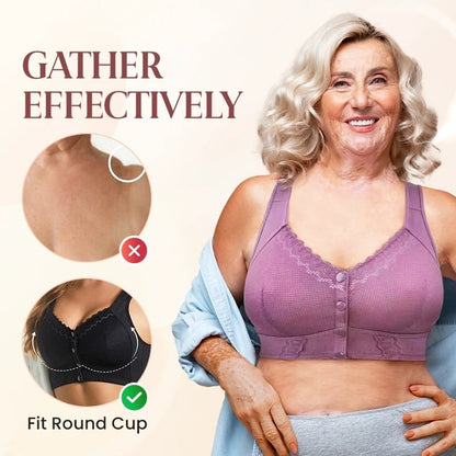 💕🎁【45kg-155kg】🔥3 τεμάχια🥰Ελαστικό σουτιέν με κλείσιμο μπροστά, αναπνεύσιμο, για ηλικιωμένους
