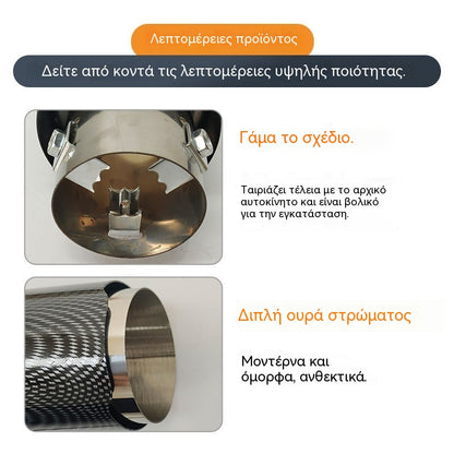 🚗🚗Σωλήνας εξάτμισης από ανθρακονήματα με LED.