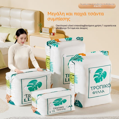 🧳【Σετ 5 τεμαχίων】💨 Μεγάλη, συμπιέσιμη τσάντα αποθήκευσης κενού αέρος: δεν απαιτείται αντλία, στεγανή και ιδανική για εξοικονόμηση χώρου στις βαλίτσες και στο σπίτι ✈️