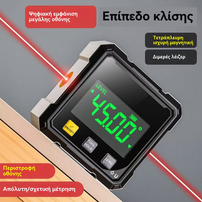 【50% έκπτωση✨】📐 Μαγνητικό ψηφιακό μοιρογνωμόνιο τεσσάρων όψεων με λέιζερ 👷👍