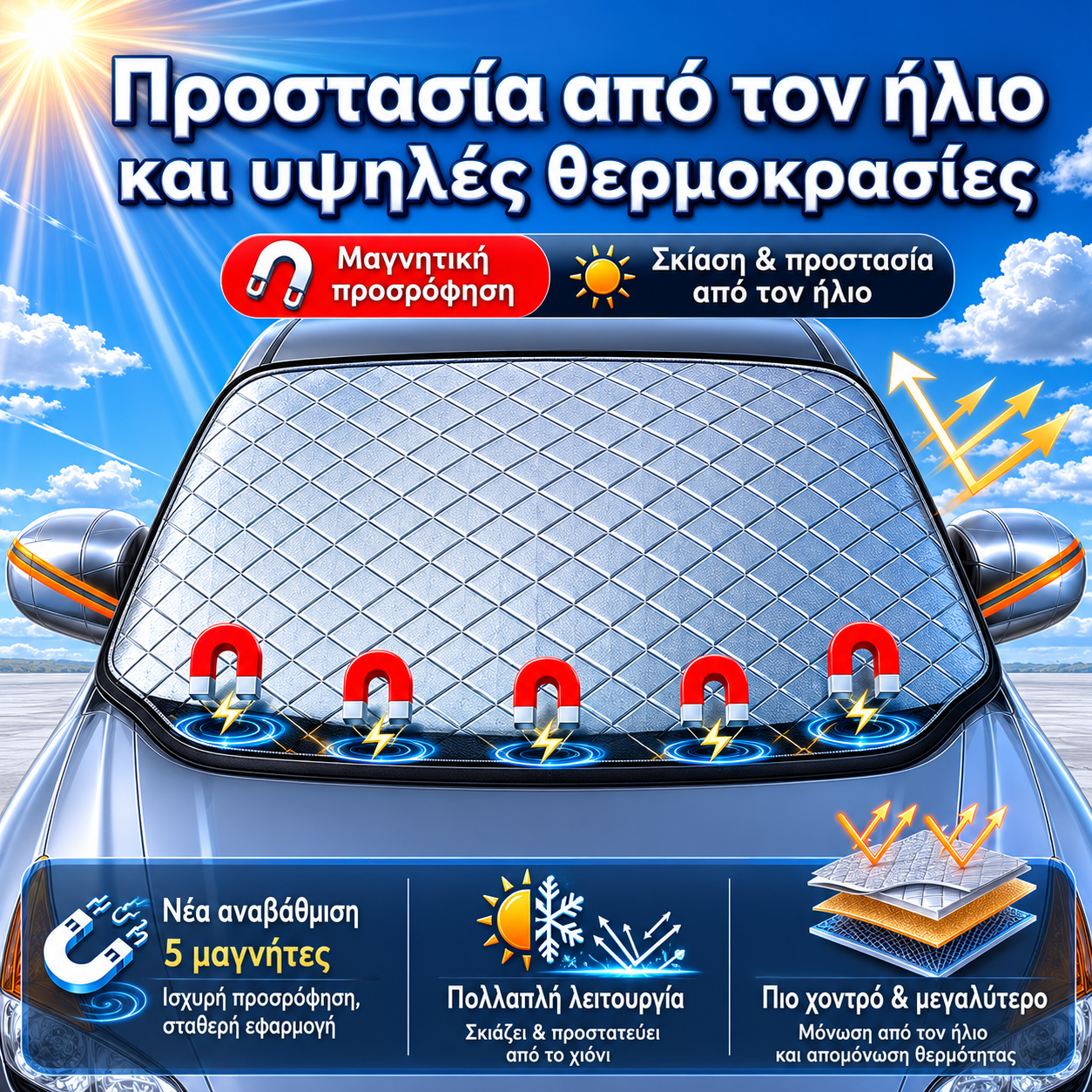 Κάλυμμα παρμπρίζ διπλής όψης——Πείτε αντίο στο βουλωμένο εσωτερικό του αυτοκινήτου