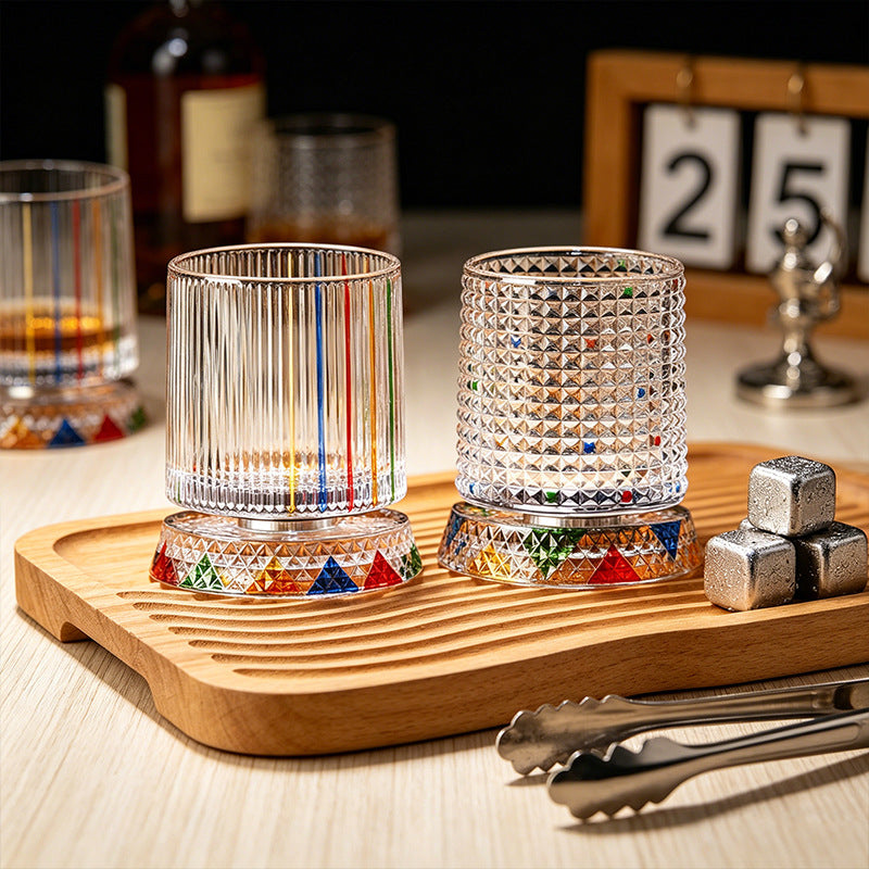 🥃【270ml】💎Ποτήρι ουίσκι περιστρεφόμενο 360°, βαμμένο ποτήρι ποτού κατά του στρες