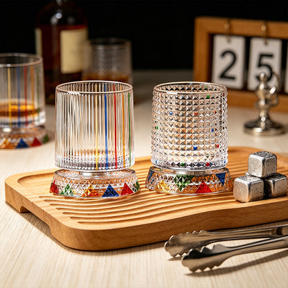 🥃【270ml】💎Ποτήρι ουίσκι περιστρεφόμενο 360°, βαμμένο ποτήρι ποτού κατά του στρες