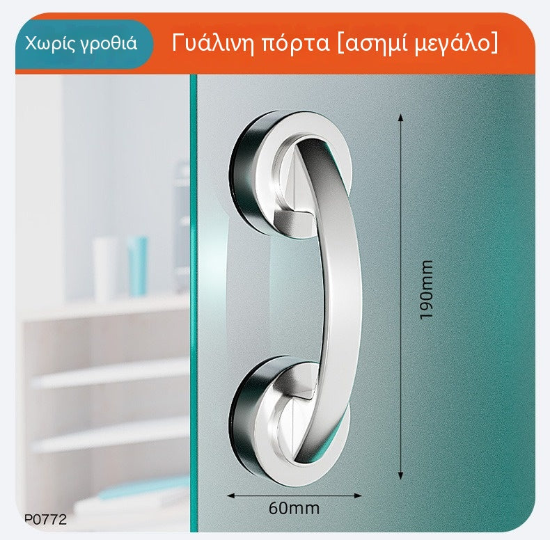 🛡🚿Συρόμενη πόρτα και λαβή παραθύρου με γυάλινη αναρρόφηση υψηλής ισχύος, χωρίς τρύπημα