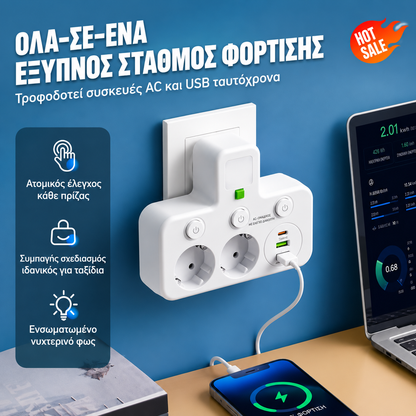 🥳Ειδική Προσφορά 2026🔥 Έξυπνη Πρίζα με Προστασία Υπερφόρτωσης και Κλείδωμα Ασφαλείας για Παιδιά🔌