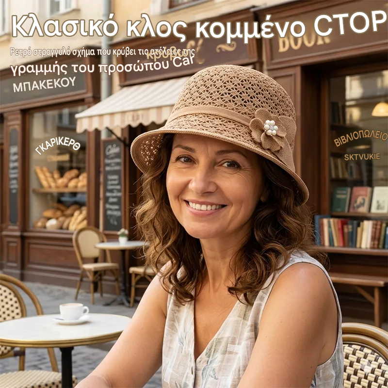 👒Pălărie elegantă de soare, cu design împletit decupat, protecție puternică împotriva razelor solare