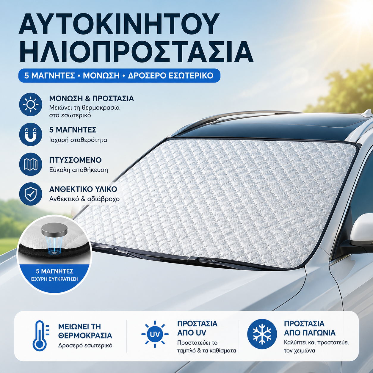 Κάλυμμα παρμπρίζ διπλής όψης——Πείτε αντίο στο βουλωμένο εσωτερικό του αυτοκινήτου