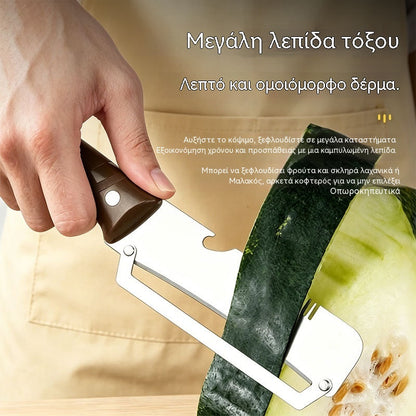 ✅【Αγοράστε 1 και πάρτε 1 δωρεάν!】🧅🔪 Πολυλειτουργικός Αποφλοιωτής Κουζίνας 3 σε 1: Ξεφλουδίζει, κόβει σε φέτες και ανοίγει καπάκια μπουκαλιών! 🔥