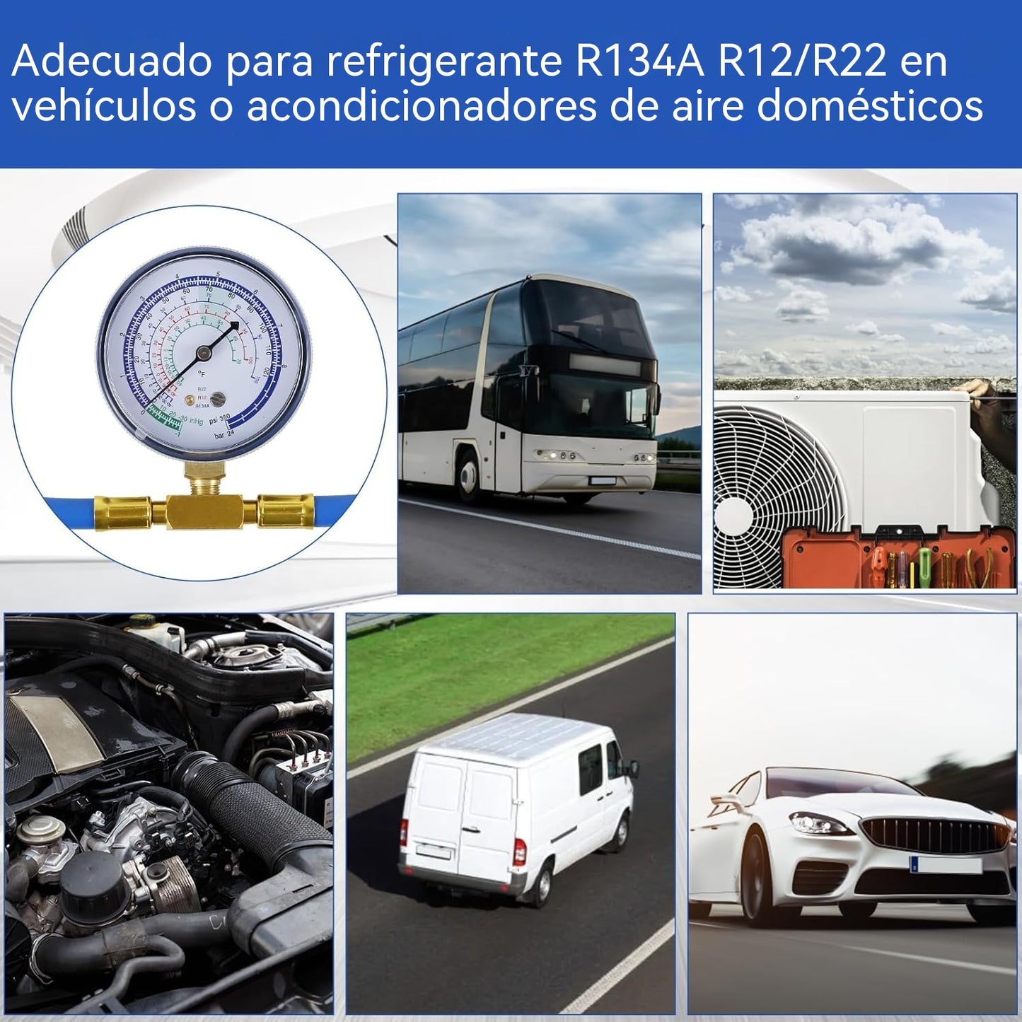🔧❄️ Σωλήνας επαναφόρτισης ψυκτικού AC R134a με μετρητή – Στεγανός, ευανάγνωστος και συμβατός με αυτοκίνητα, φορτηγά ή οικιακά κλιματιστικά – Ασφαλής επαναφόρτιση DIY 🚗