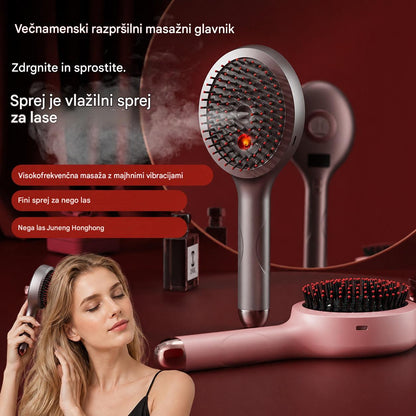 💆‍♀️Masažni glavnik s pršilom sprošča lasišče, masažni glavnik za oblikovanje in nego las za domačo uporabo z vibracijsko masažo