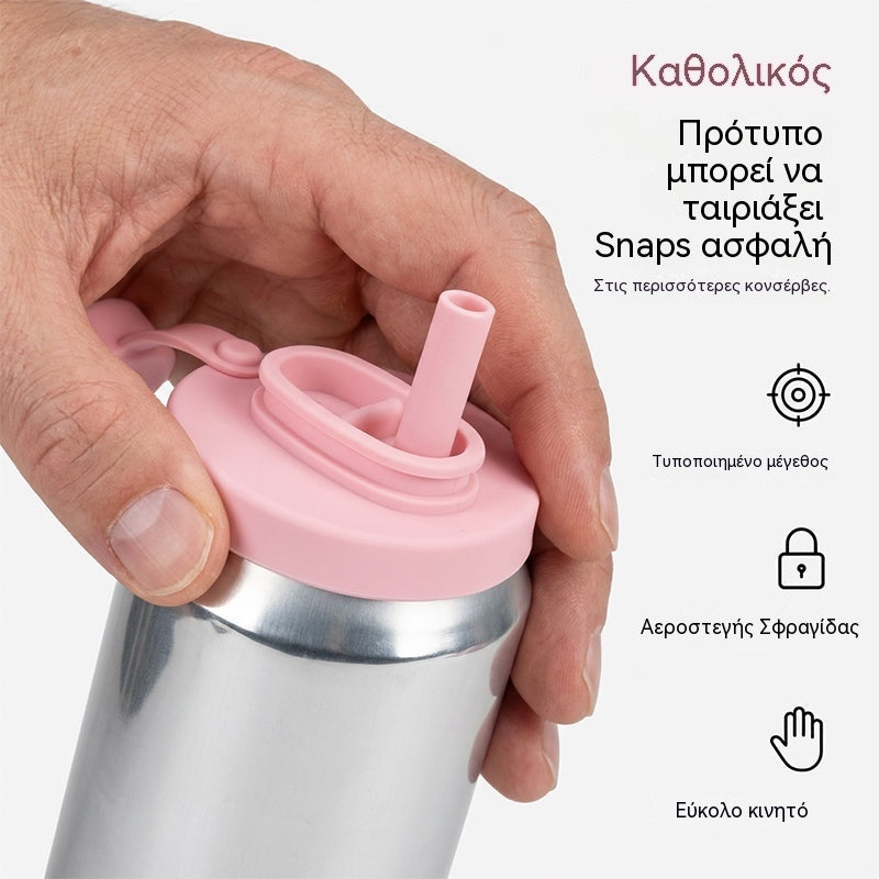 🌞Άνοιξη: 50% έκπτωση!🥤Καπάκια σιλικόνης για κουτιά με καλαμάκια – Στεγανά καπάκια για τυπικά κουτιά ποτών