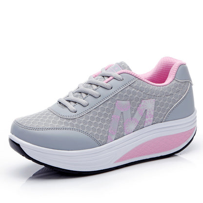 🏆【35-43】👟2025 Νέα γυναικεία παπούτσια με χοντρή σόλα και mesh, άνετα, αναπνεύσιμα και αντιολισθητικά