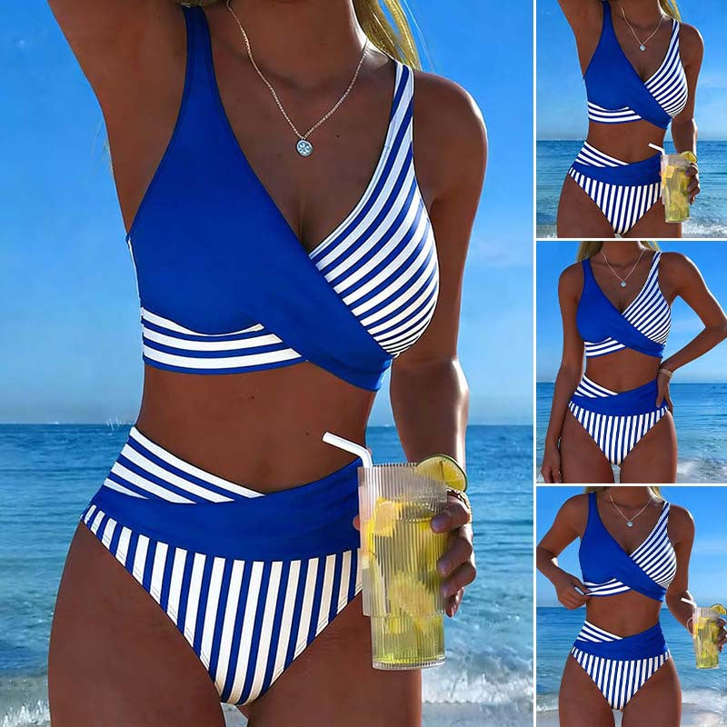 👙 Μαγιό σε χρώμα χρωματικού μπλοκ από S έως 3XL: Κομψά και καλλίγραμμα μαγιό δύο τεμαχίων 🌊