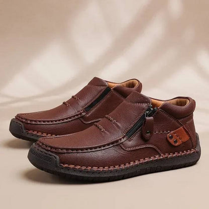 🐂👞【38-48】Ανδρικές δερμάτινες χειροποίητες αντιολισθητικές μπότες οδήγησης υψηλής ποιότητας - φαρδιά δάχτυλα, στήριξη στην καμάρα