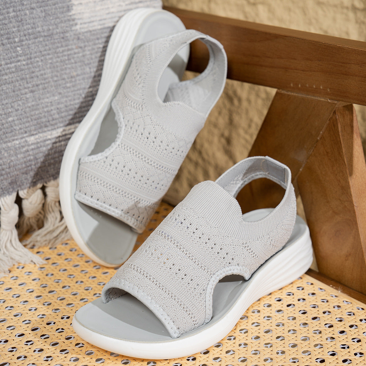 👡Γυναικεία αναπνεύσιμα πλεκτά σανδάλια πλατφόρμας