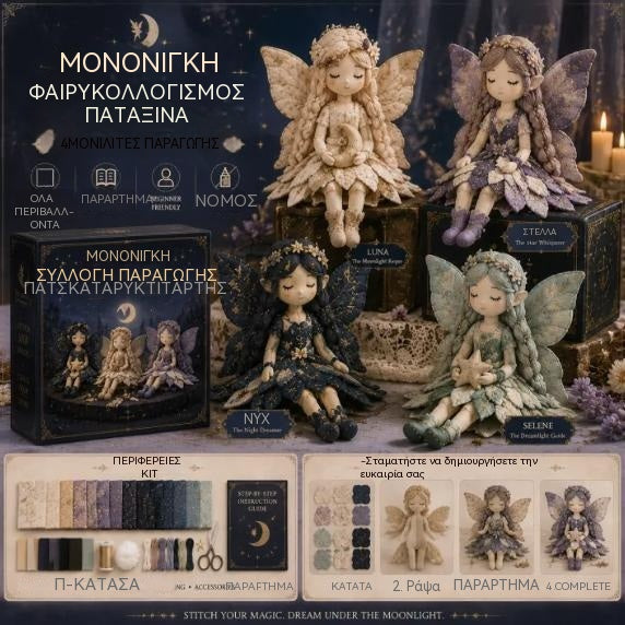 🌸50% έκπτωση - Σειρά ραπτικής Fairy Tale - Σετ κούκλας νεράιδας Patchwork DIY✨👼