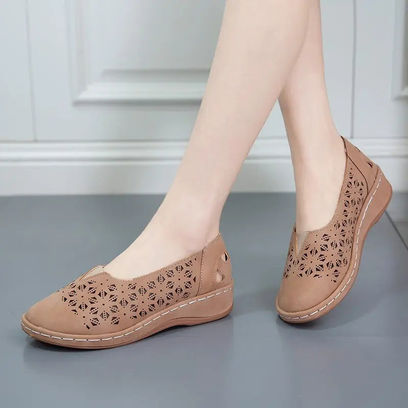 🥿 Καλοκαιρινά Slip-On Παπούτσια από Γνήσιο Δέρμα – Κομμένα και Αναπνέοντα, Ανατομική Σόλα με Σφήνα, 5 Χρώματα, Μεγέθη 35-43! ☀️✨