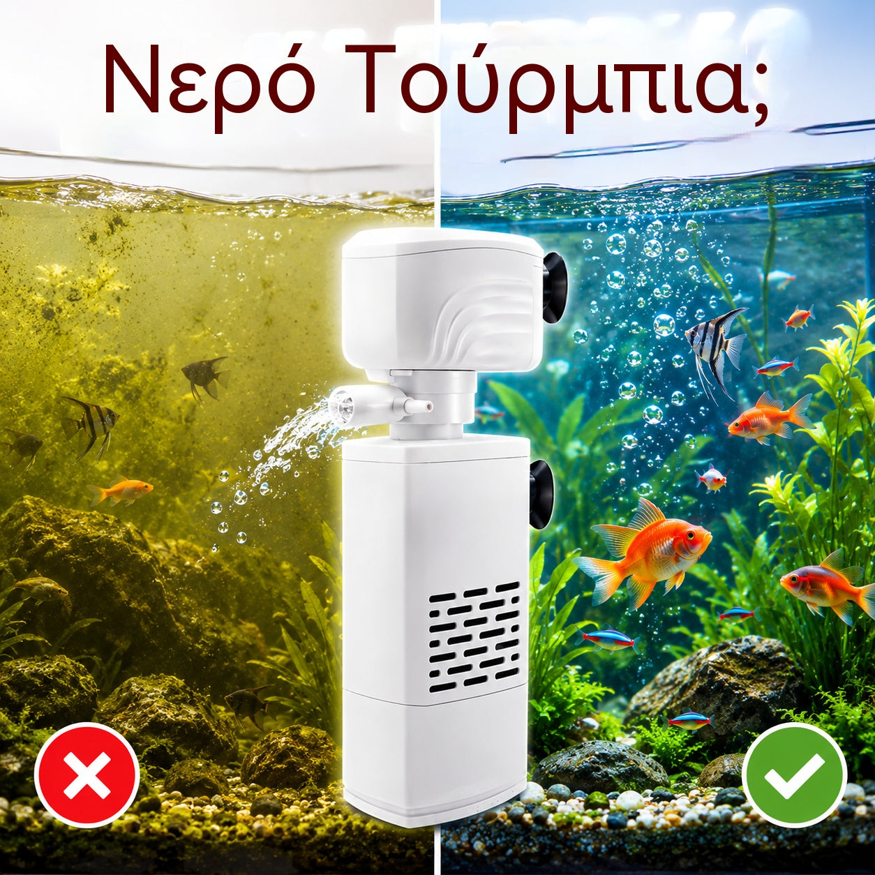 【25W】💦Αθόρυβο ηλεκτρικό φίλτρο ενυδρείου🐟