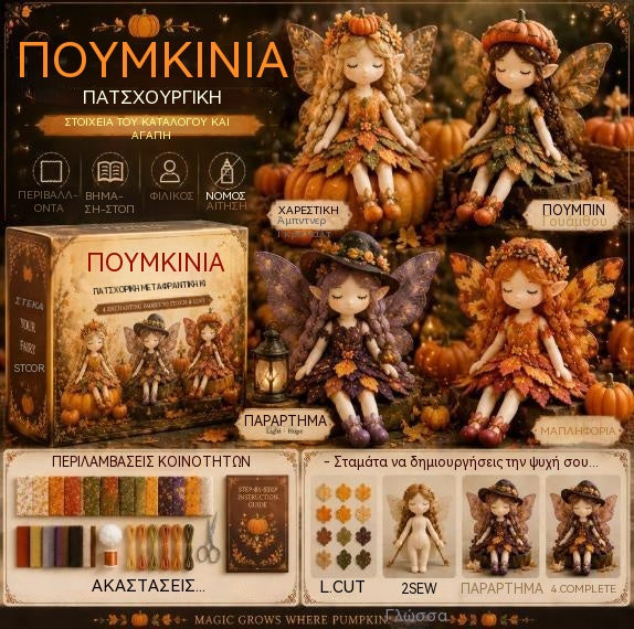 🌸50% έκπτωση - Σειρά ραπτικής Fairy Tale - Σετ κούκλας νεράιδας Patchwork DIY✨👼