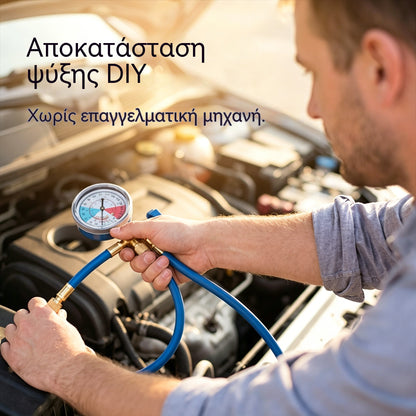 🔧❄️ Σωλήνας επαναφόρτισης ψυκτικού AC R134a με μετρητή – Στεγανός, ευανάγνωστος και συμβατός με αυτοκίνητα, φορτηγά ή οικιακά κλιματιστικά – Ασφαλής επαναφόρτιση DIY 🚗
