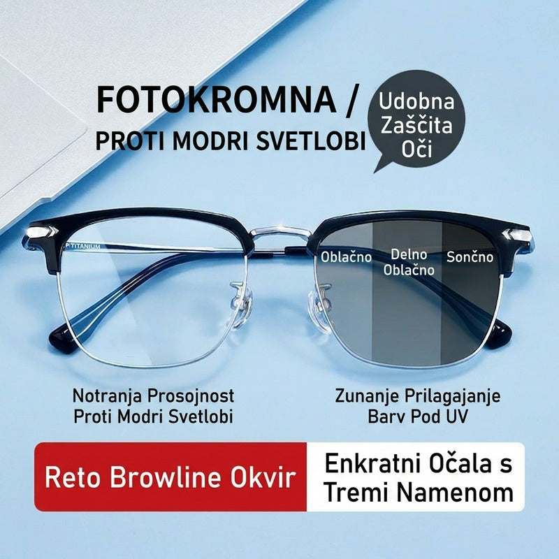 Pametna očala z avtomatskim zoomom proti modri svetlobi