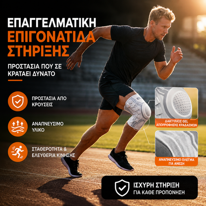 ❄️ Καλοκαιρινή φρεσκάδα: 50% έκπτωση! 💪 Αθλητική επιγονατίδα με σύστημα σταθερότητας – Αντιολισθητική επιγονατίδα για γυμναστική, τρέξιμο και καθημερινή χρήση