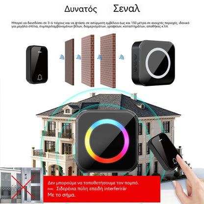 🔔🏠 Έξυπνο Ασύρματο Κουδούνι 2 σε 1 – Ασύρματο, Αδιάβροχο & Εύκολο στην Εγκατάσταση