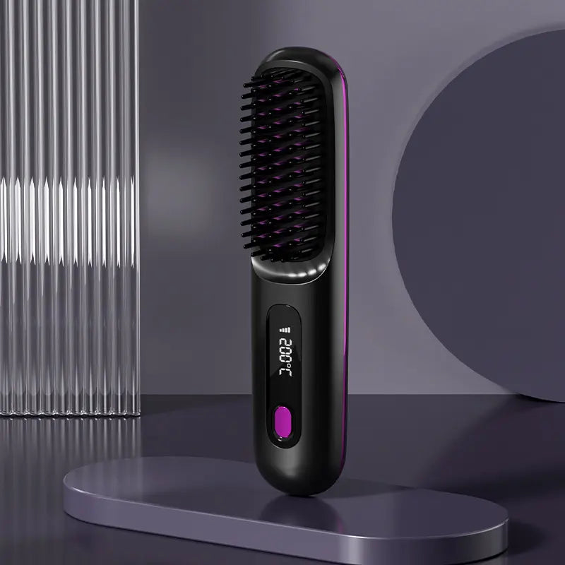 💇‍♀️【Μία βούρτσα = ίσια μαλλιά】Φορητή χτένα ισιώματος μαλλιών με αρνητικά ιόντα