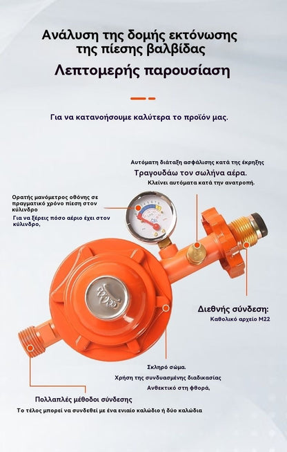 💥🏡Αντιεκρηκτικός μετρητής πίεσης αερίου με μειωτήρα πίεσης💥