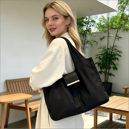 Τσάντα Tote με μπρελόκ 🛒 Δύο σε ένα, μεγάλης χωρητικότητας τσάντα αγορών, φορητή, οικολογική και ελαφριά ✨