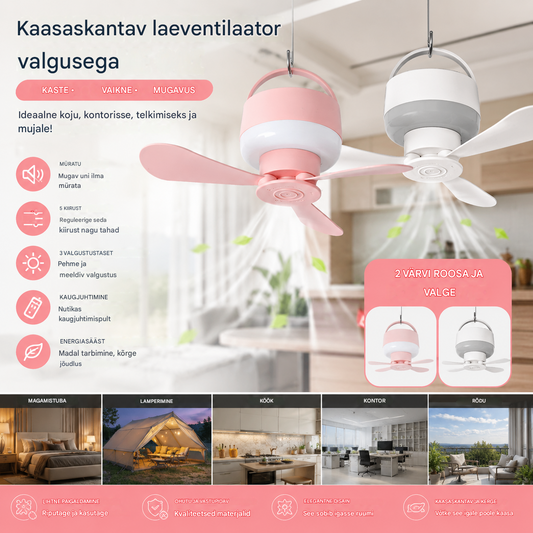 ⏰ Ajutine pakkumine: laetav laeventilaator LED-valgusega! 🌬️✨a
