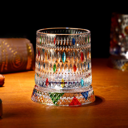 🥃【270ml】💎Ποτήρι ουίσκι περιστρεφόμενο 360°, βαμμένο ποτήρι ποτού κατά του στρες