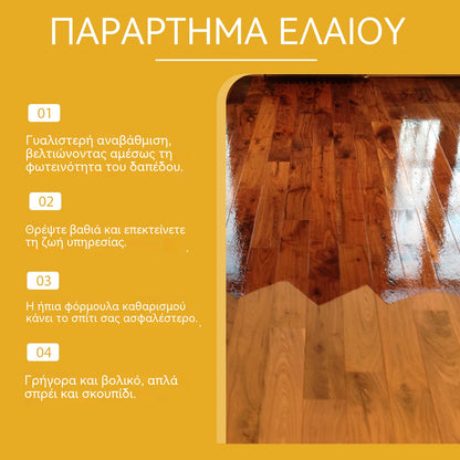 Σπρέι γυαλίσματος ξύλου με κερί μέλισσας 120ml (περιλαμβάνει σφουγγάρι και πετσέτα) για τη φροντίδα των επίπλων, την πρόληψη των ρωγμών και την προστασία του χρώματος.