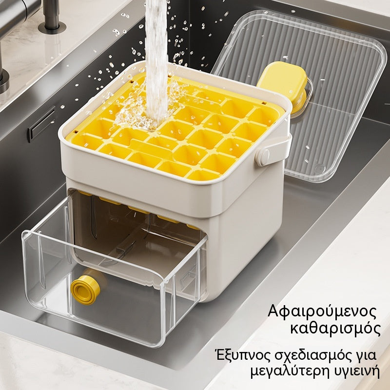 ✨🧊 Φορητή παγομηχανή | Με καπάκι και δοχείο αποθήκευσης πάγου (φτιάχνει 50 παγάκια ταυτόχρονα)