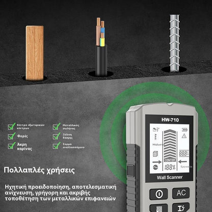 🎉  ΕΚΠΤΩΣΗ 50%! 💯 Ανιχνευτής μετάλλων τοίχου πολλαπλών λειτουργιών 6 σε 1 με οθόνη LCD HD για φορητό υπολογιστή